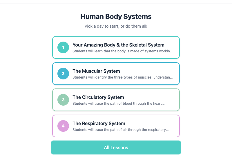 Human Body Systems: 6-Day Interactive Lesson preview 3